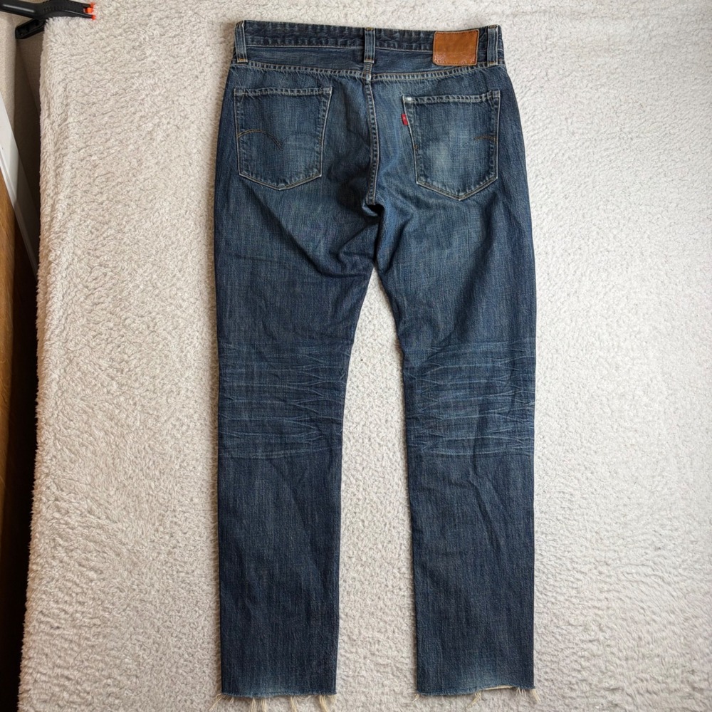 Levis Capital E Matchstick mens Jeans Slim Straight Blue fade honey comb (35x31)